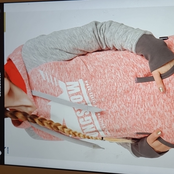 Gongshow Pink Grey Hockey Hoodie Cotton Sweater Bunnyhug M - Picture 8 of 10